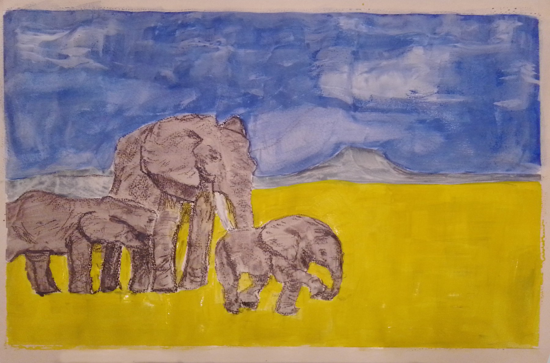 Elefantenfamilie-1.Farbskizze