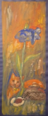 BLUETE-FUCHS-IGEL / Gouache / 60 x 25 cm / 400 €