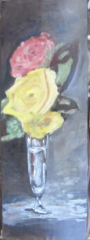 BLUMEN im GLAS (nach Manet) / Öl auf Leinwand / 50 x 20 cm / 350 €