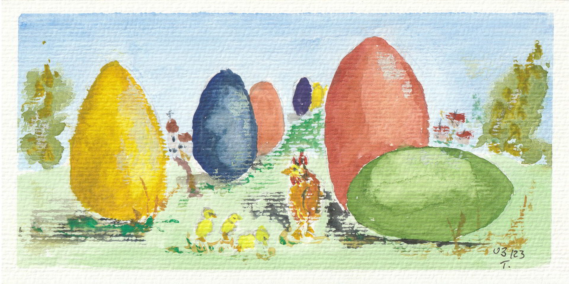 Ostern Aquarell / 10 x 21 cm / verkauft