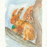 Eichhörnchen / Aquarell / 18 x 13 cm / verkauft